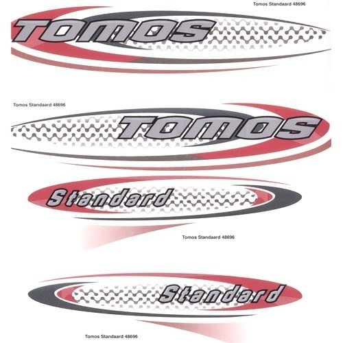 Tomos Stickerset 'Standard' - Rood / Zwart / Zilver